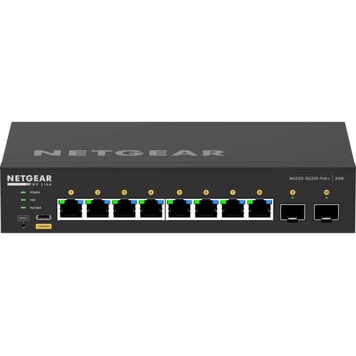 NETGEAR GSM4210PX-100EUS мрежов суич Управляем L2/L3 Gigabit Ethernet (10/100/1000) Захранване по Ethernet (PoE) Черен