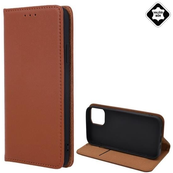 Gigapack Apple iPhone 14 Pro valódi bőr fliptok burgundi színű (GP-129246) (GP-129246)