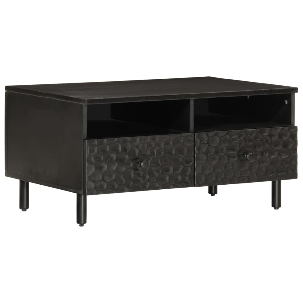 fekete tömör mangófa dohányzóasztal 80 x 54 x 40 cm (356832)