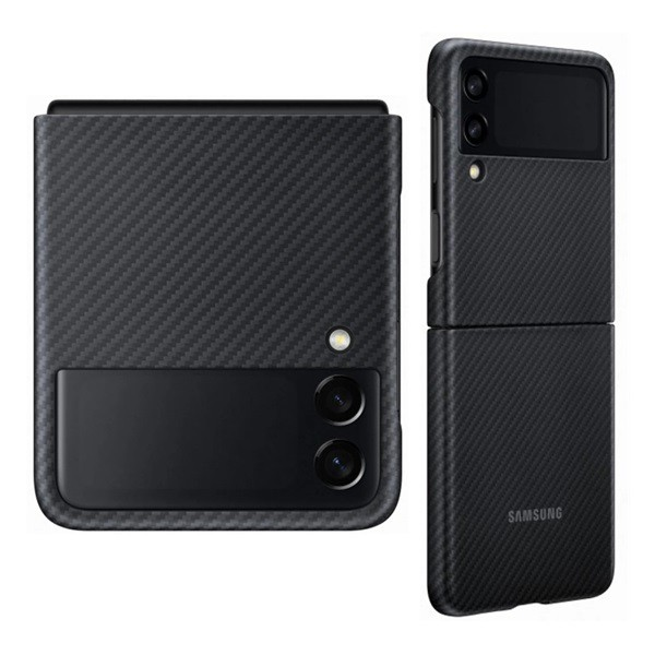 Пластмасов протектор за телефон Samsung Galaxy Z Flip3 5G (Sm-F711) (кевларено покритие) черен