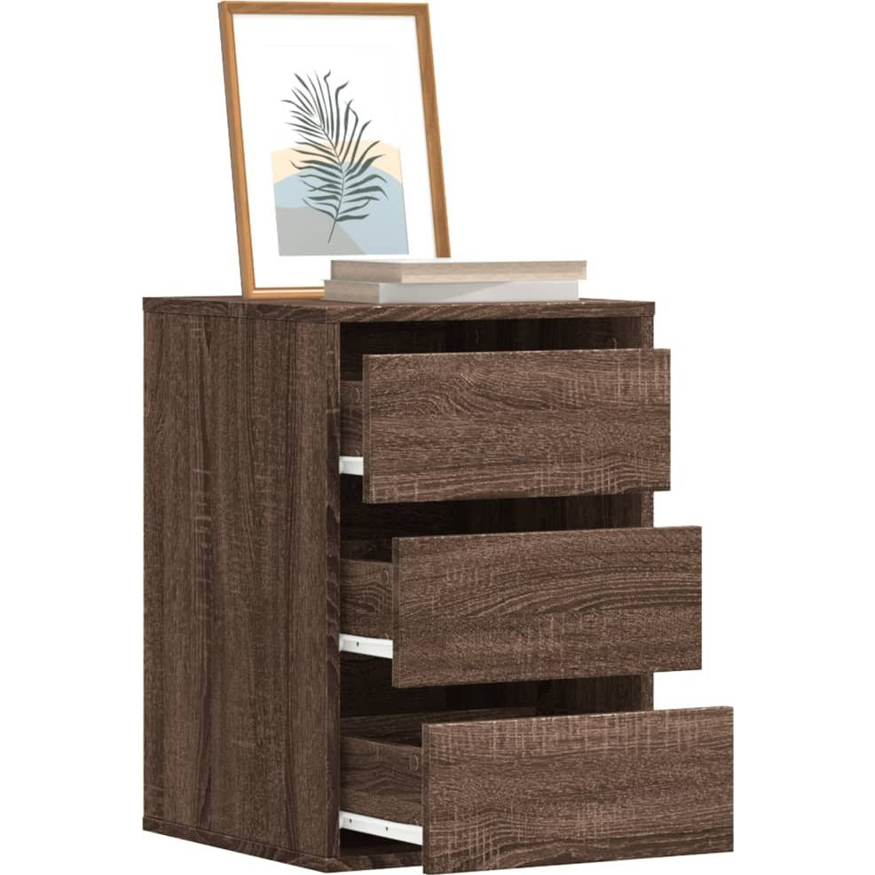 barna tölgy színű szerelt fa fiókos sarokszekrény 40x41x58 cm (852840)