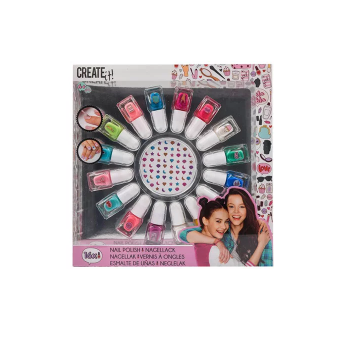 Canenco Create it! Sellő körömlakk készlet körömmatricákkal - 16 darabos (84515B)