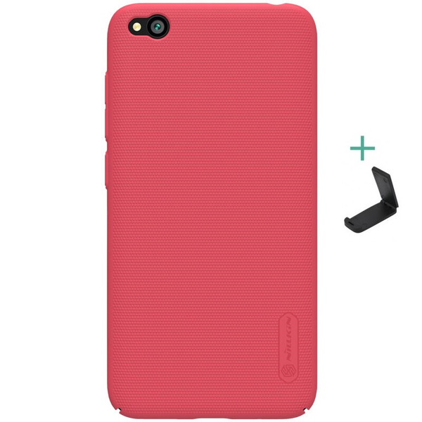 Xiaomi Redmi Go, Műanyag hátlap védőtok, stand, Nillkin Super Frosted, piros