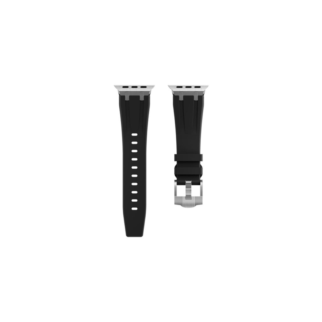 Mybandz Element Apple Watch Szilikon Okosóra szíj 44/45/46/49 mm - Fekete/Ezüst