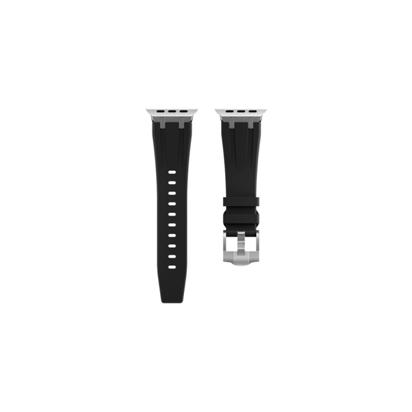 Mybandz Element Apple Watch Szilikon Okosóra szíj 44/45/46/49 mm - Fekete/Ezüst