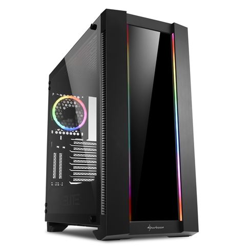 Sharkoon ELITE SHARK CA200G táp nélküli ablakos ház fekete (4044951027163) (4044951027163)