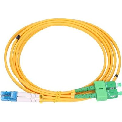 Мрежов кабел Extralink, SC, APC, LC, UPC, G.652D, Симплекс, 3 м, Жълт