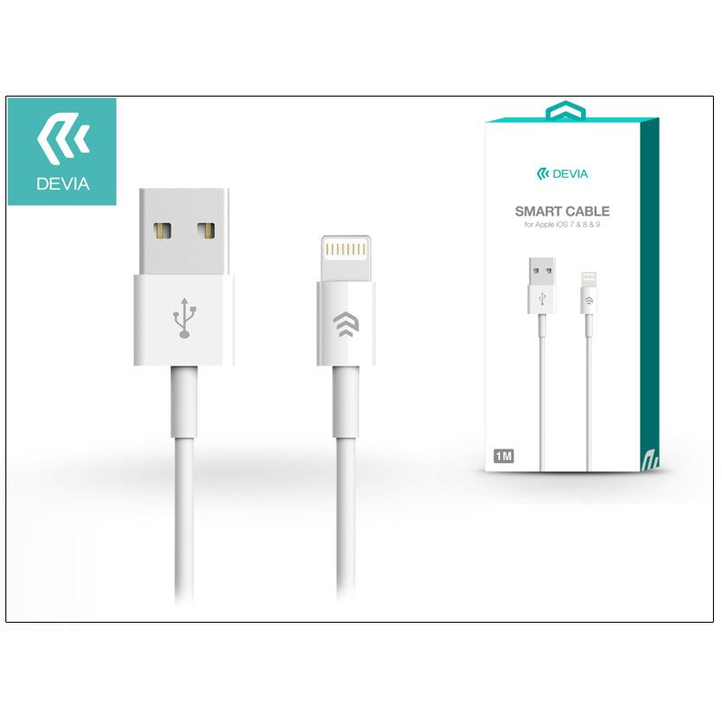 Devia Smart Apple iPhone 5/5S/5C/SE/iPad 4/iPad USB - Ligthning töltő- és adatkábel 1m fehér (ST986650) (ST986650)