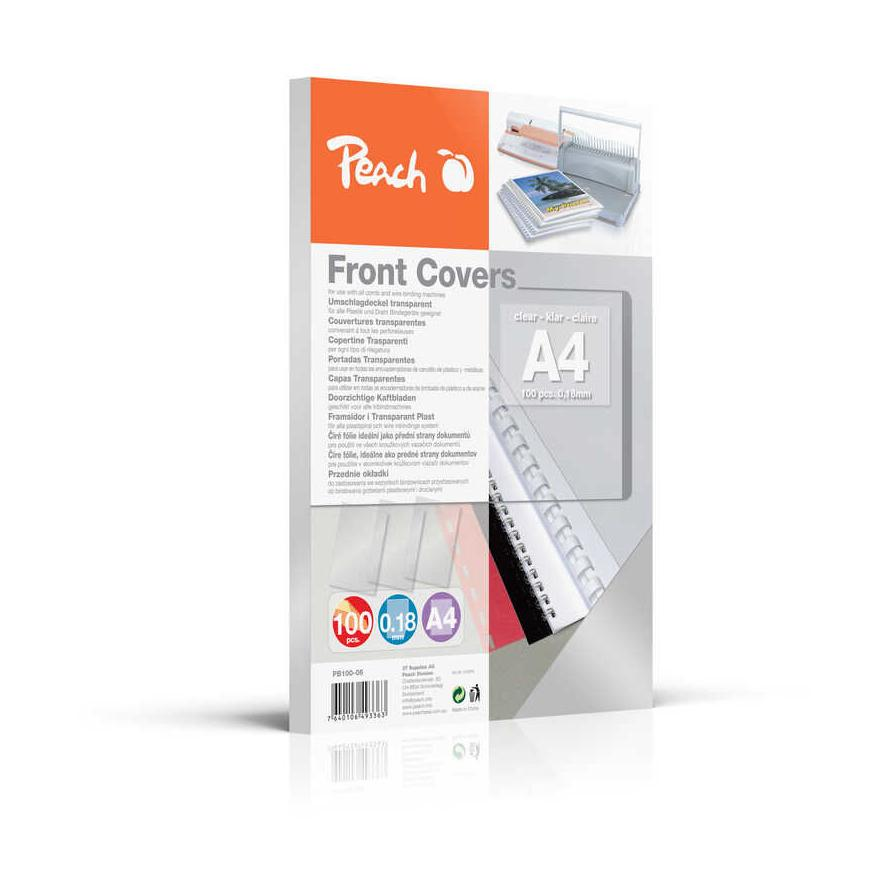 Peach Einbanddeckel klarsicht farblos A4 0,18mm 100Stk. (PB100-06)