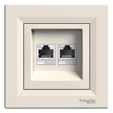 Nástěnná internetová zásuvka Schneider Electric krémová