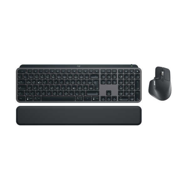 Logitech MX Keys S Combo tastatur Mus inkluderet Kontor RF trådløs + Bluetooth QWERTZ Tysk Grafit