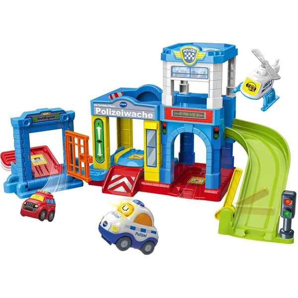 VTech Tut Tut Baby Flitzer - Hang és Fény effektekkel Rendőrállomás készlet (német nyelvű)