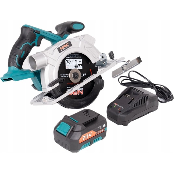 Електрически циркуляр NAC CS-165-LI-ST2-20V, комплект с батерия 4Ah, бързо зарядно, 165 мм, 3,3 кг