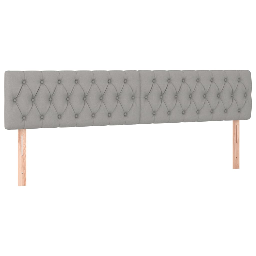 2 db világosszürke szövet fejtámla 100x7x78/88 cm (346382)