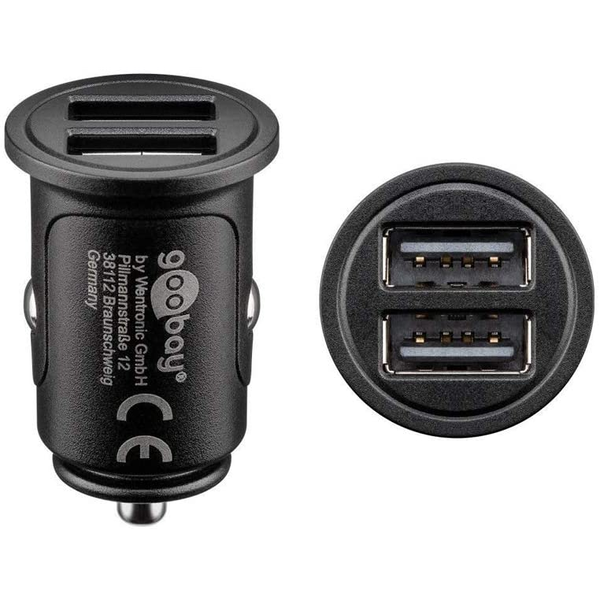Goobay 71897 Autós USB-A töltő - Fekete (24W)