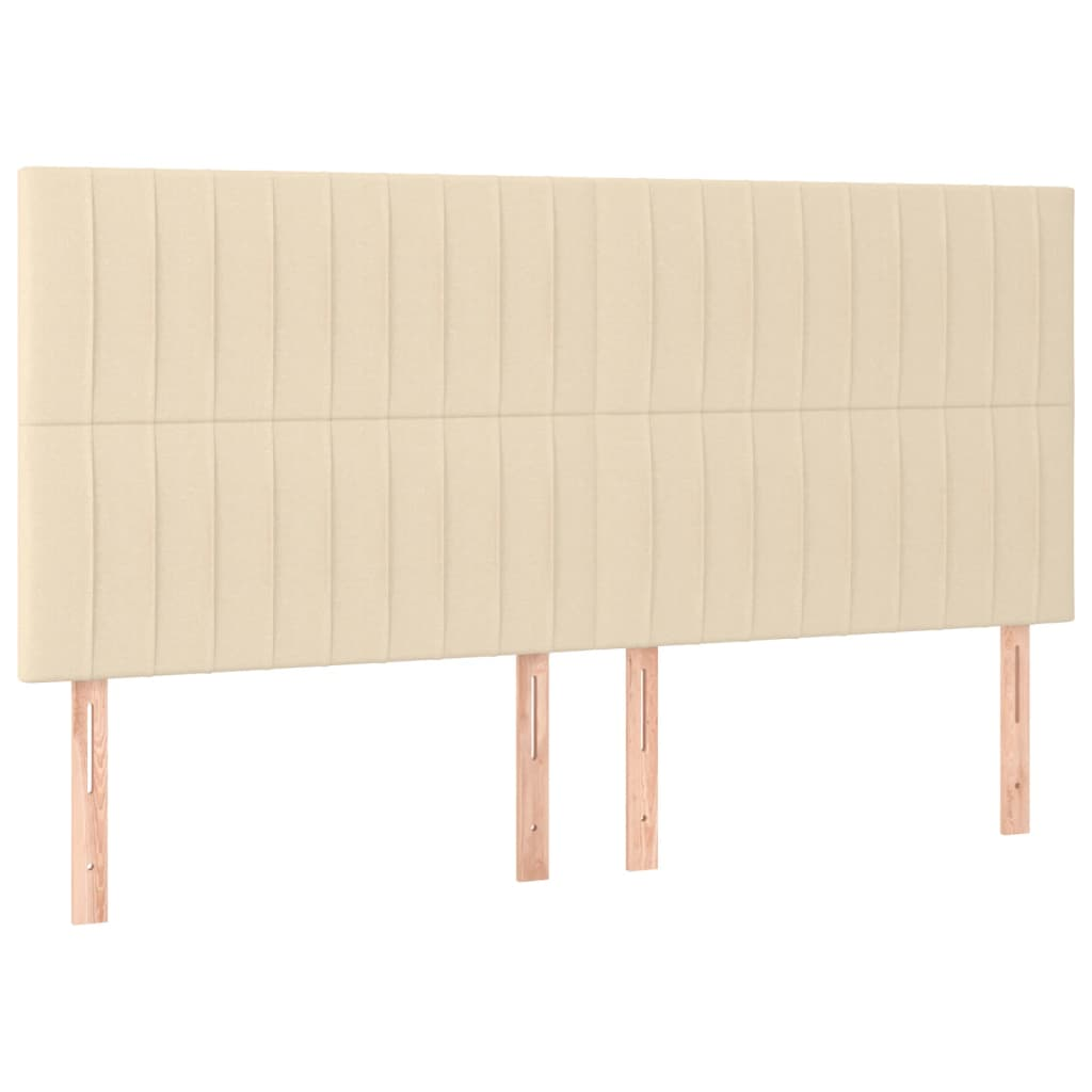 4 db krémszínű szövet fejtámla 80 x 5 x 78/88 cm (3116581)