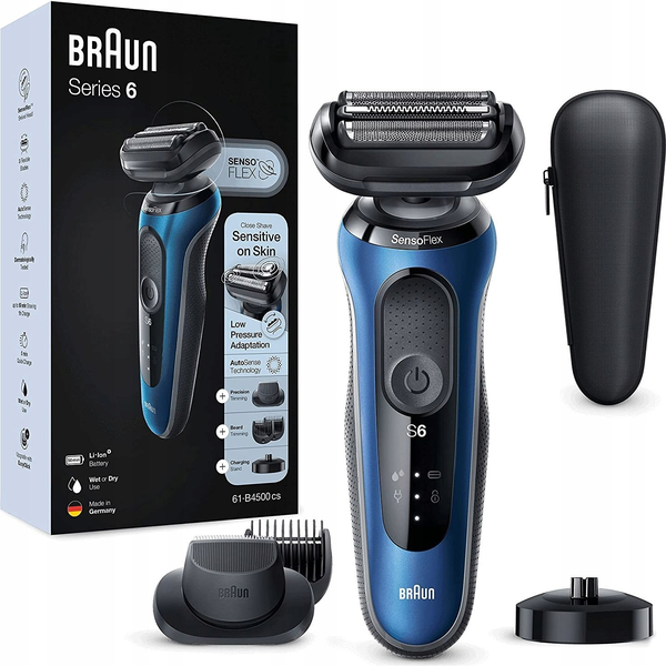 Braun Series 6 61-B4500cs Rasoio Trimmer Nero, Blu