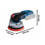Bosch GEX 18V-125 PROFESSIONAL Произволна орбитална шлифовъчна машина 10000 об/мин 20000 OPM Черен, Син, Сив