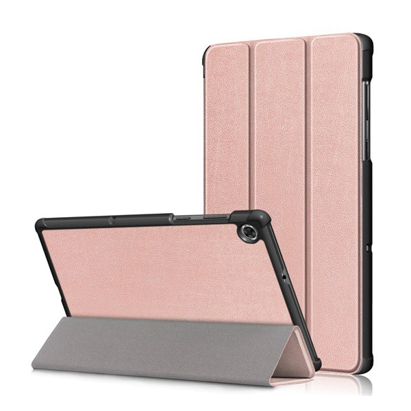 Tok álló, bőr hatású (FLIP, oldalra nyíló, TRIFOLD asztali tartó funkció) ROZÉARANY [Lenovo Tab M10 Plus (TB-X606F)] (5996591012520)