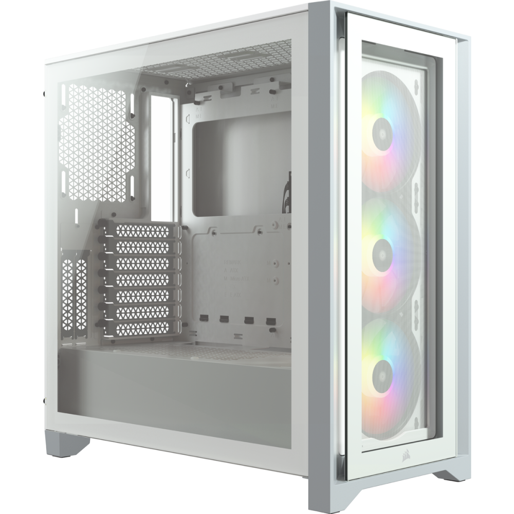 CORSAIR iCUE 4000X RGB Edzett Üveg Mid-Tower Gépház, Fehér (CC-9011205-WW)