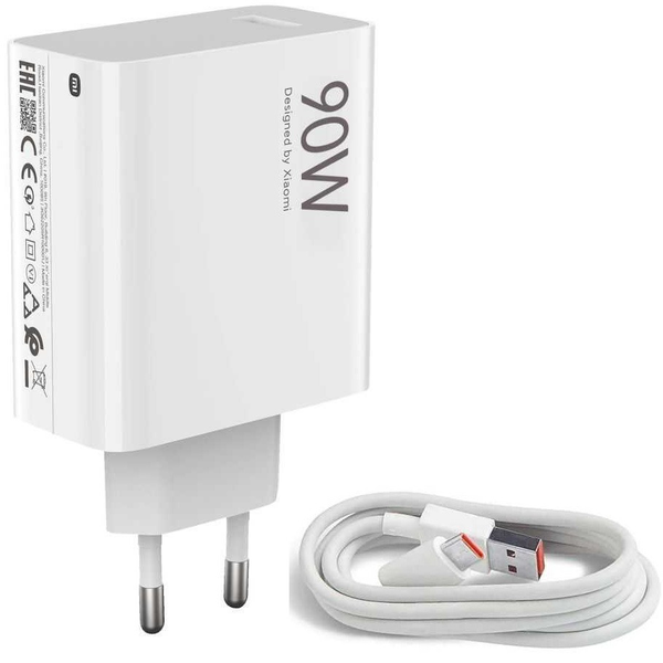 Originálna nabíjačka Xiaomi 90W HyperCharge Combo GaN USB-A biela PD 6,1A