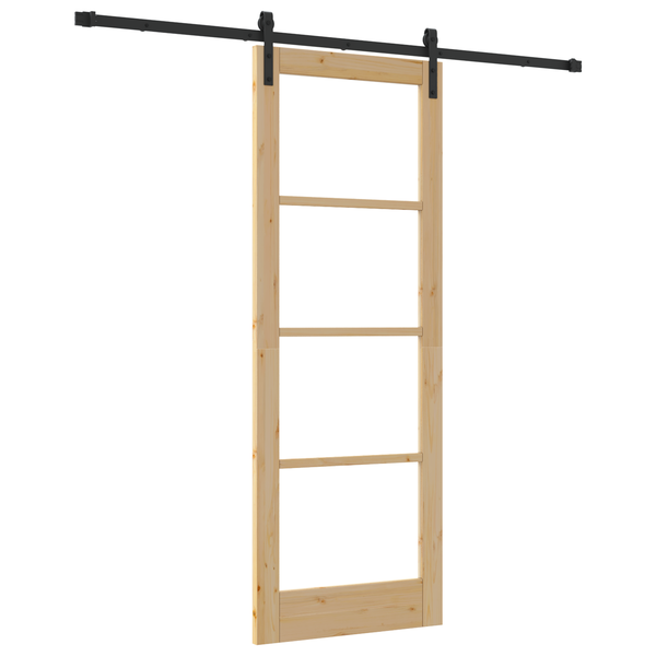 Ușă glisantă cu set de accesorii 'ORKDAL'78x211 cm, Ușă interioară cu sticlă 'ORKDAL'78x211x4 cm din lemn de pin masiv