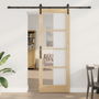 Ușă glisantă cu set de accesorii 'ORKDAL'78x211 cm, Ușă interioară cu sticlă 'ORKDAL'78x211x4 cm din lemn de pin masiv