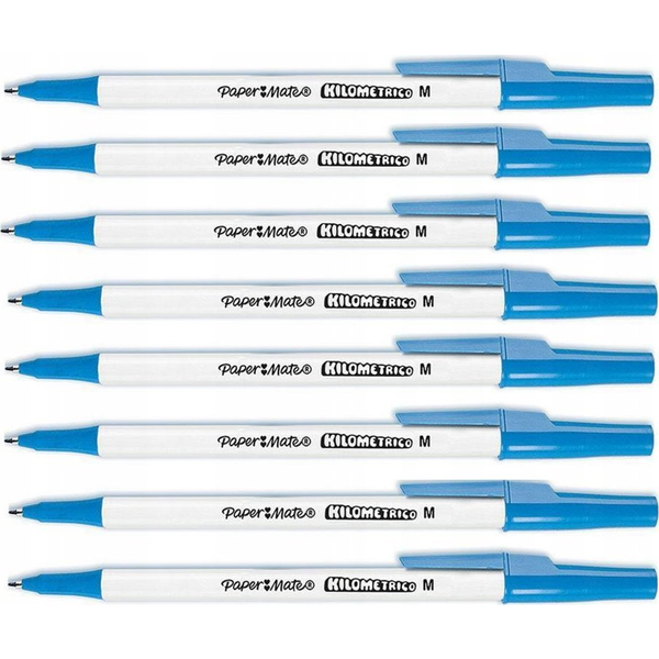 PAPER MATE Kugelschreiber Kilometrico Reycled M Blau 8er Blister