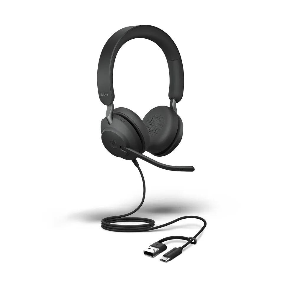 Jabra Evolve2 40 SE MS USB-C/A sztereó headset fekete (24189-999-799) (24189-999-799)