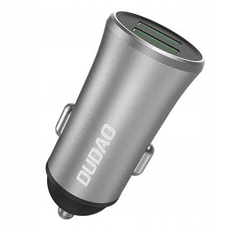 Dudao 3,4A inteligentna ładowarka samochodowa 2x USB srebrny (R6S silver)