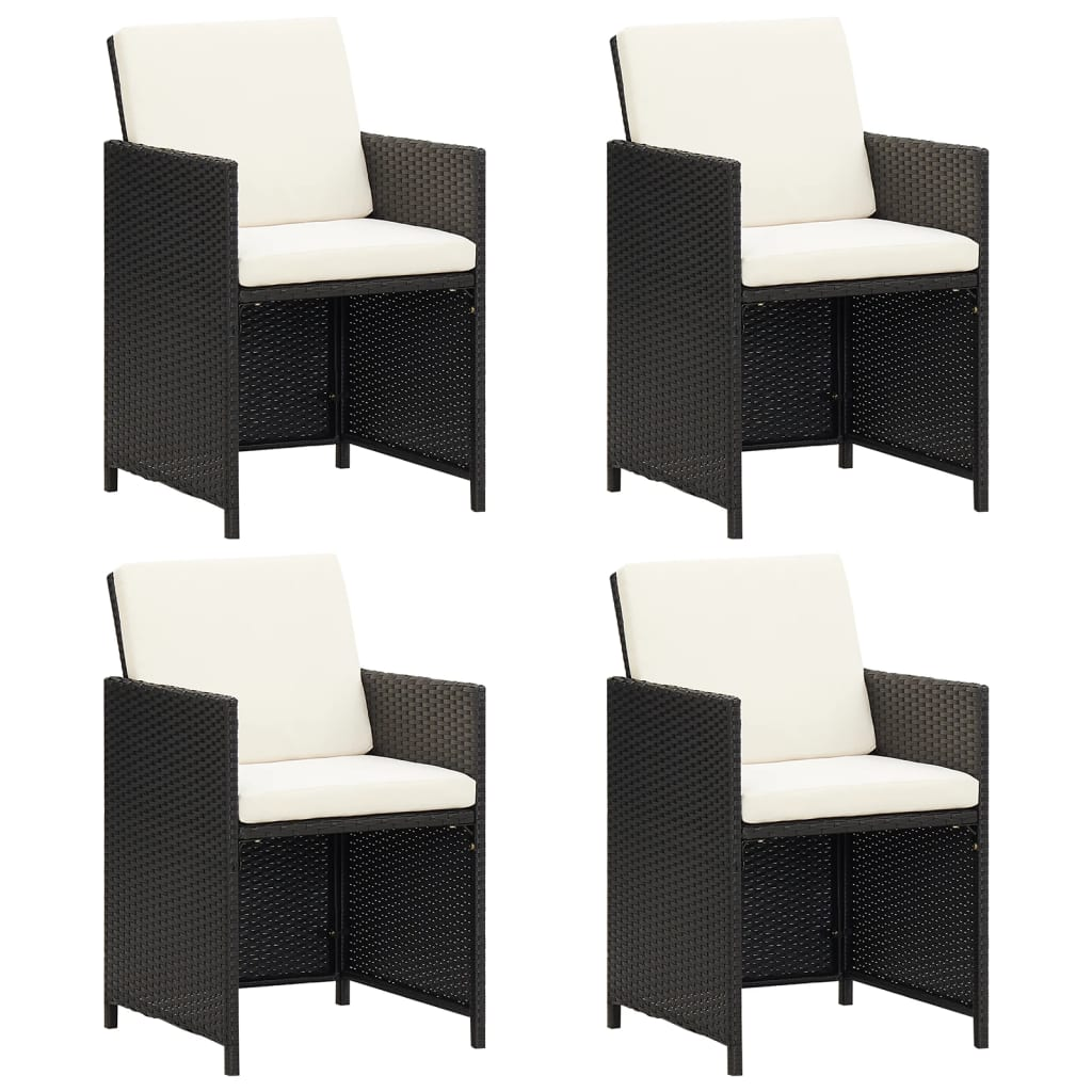4 db fekete polyrattan kerti szék (316745)
