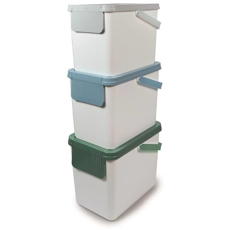 SNIPS szelektív szemetes, 25 l, 3 db, fehér + színes fedél (129010092)