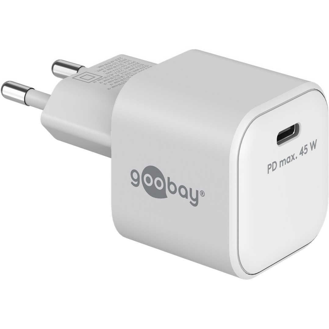 Goobay 65332 USB-C Hálózati töltő - Fehér (45W) (65332)