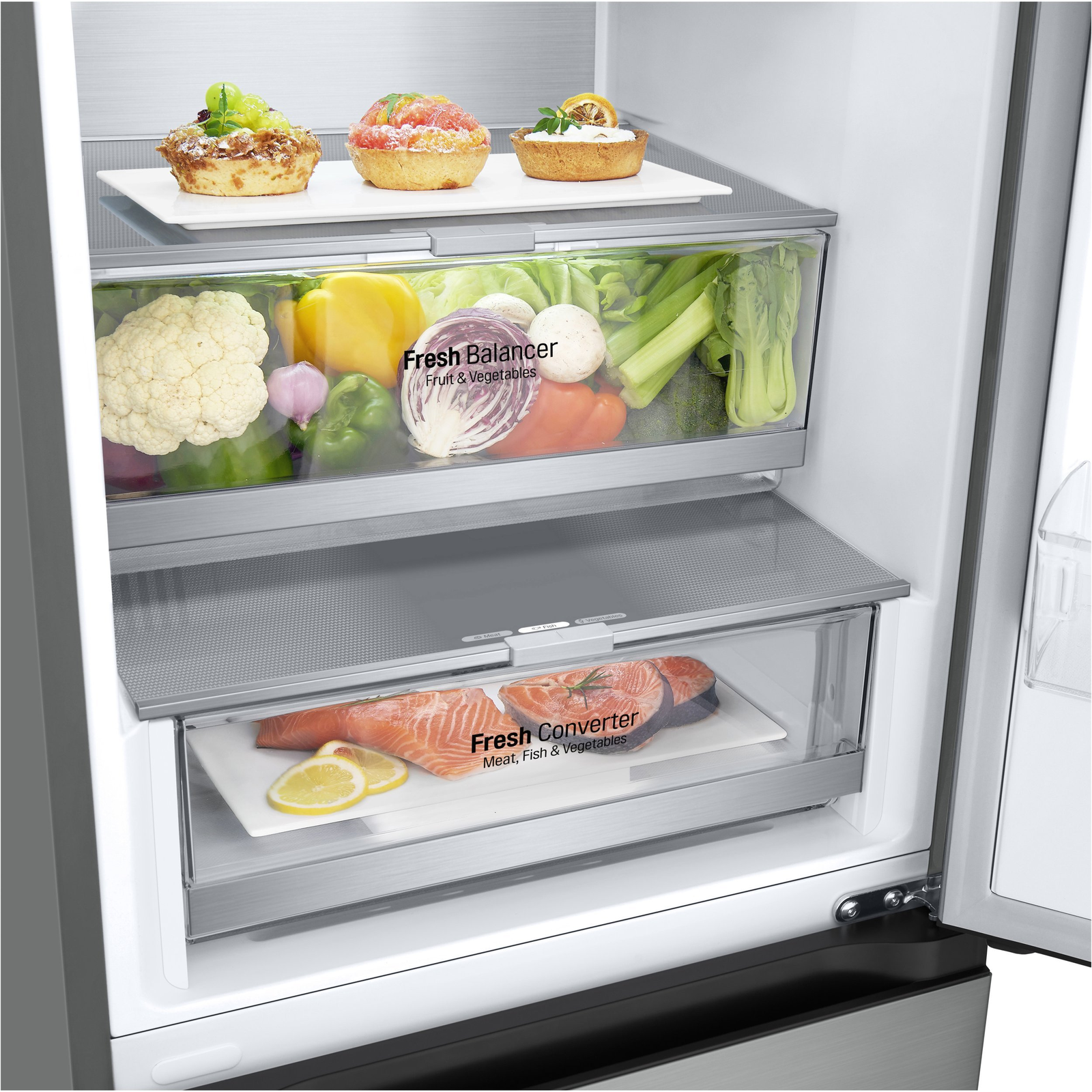 LG GBV7280CPY.APYQEUR chladnička s mrazničkou Voľne stojaci 387 L C Nerezová oceľ (GBV7280CPY)