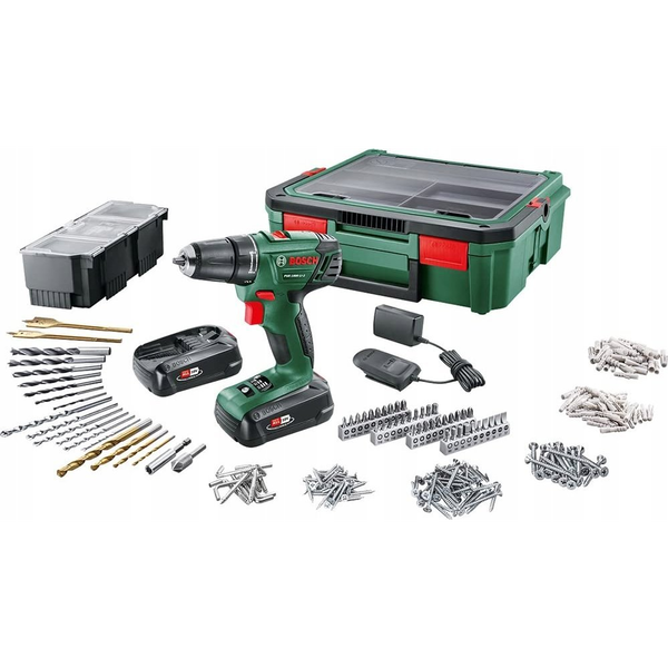 Bosch PSR 1800 + SystemBox 1350 RPM Kulcsnélküli 1,2 kg Fekete, Zöld, Vörös