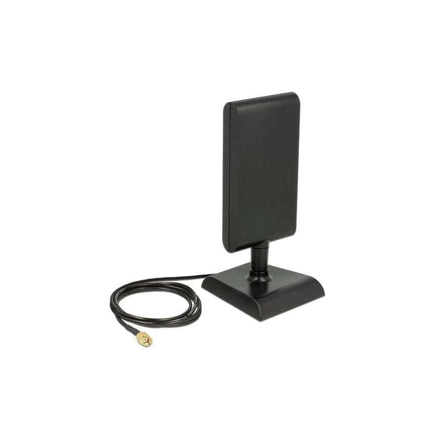 DELOCK Antenne WLAN 802.11 ac/a/h/b/g/n RP-SMA-St. +Kab.schw (89590)