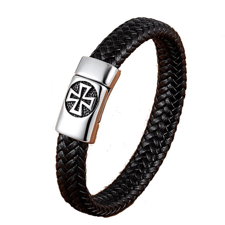 Predator Q1 Birchwood Férfi karkötő, piros, kereszt (8596544008159)