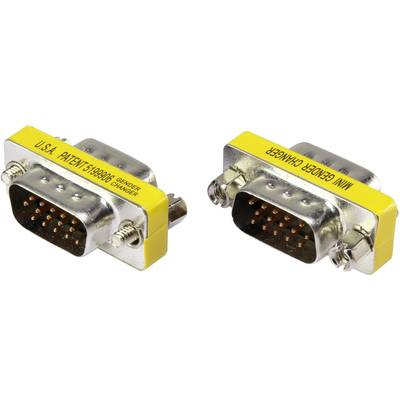 Soros átalakító adapter, 1x D-SUB dugó, 15 pól. - 1x D-SUB dugó, 15 pól., sárga, Renkforce (RF-4480044)