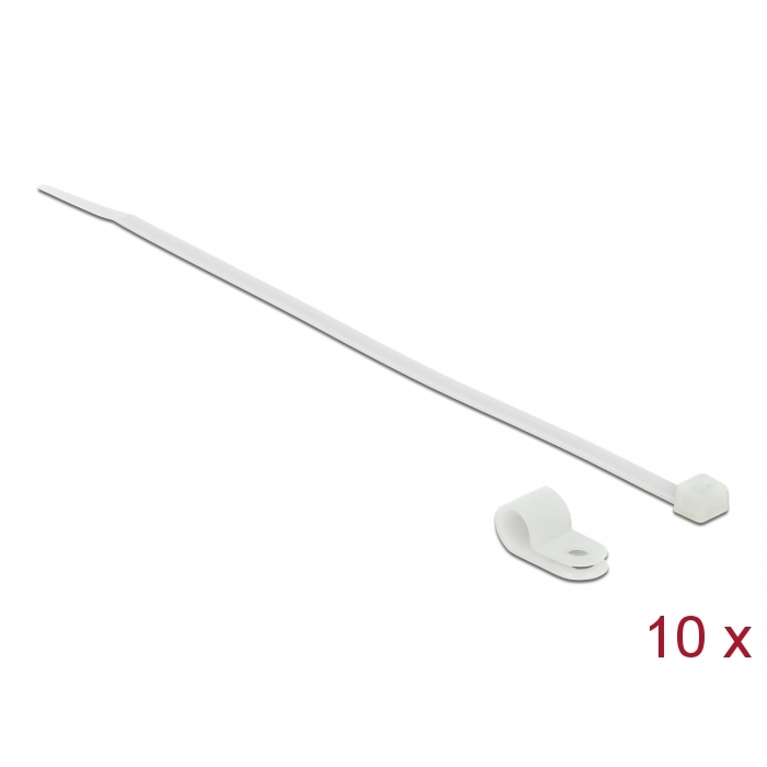 Delock Fehér színű, összekapcsoló pánt készlet 6,4 mm H 200 x Sz 3,6 mm kábelekkel (18863) (18863)