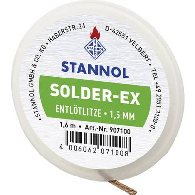 Kiforrasztó huzal, ónszívó sodrat 1.6 m 1.5 mm széles Stannol Solder (907100)