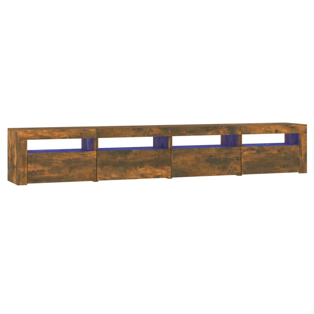 füstös tölgyszínű TV-szekrény LED-lámpákkal 240x35x40 cm (3152767)