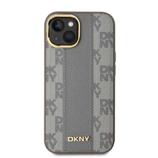 DKNY USNJEN OVITEK KARIRANO ZA MAGSAFE OVITEK ZA IPHONE 15 BEŽ