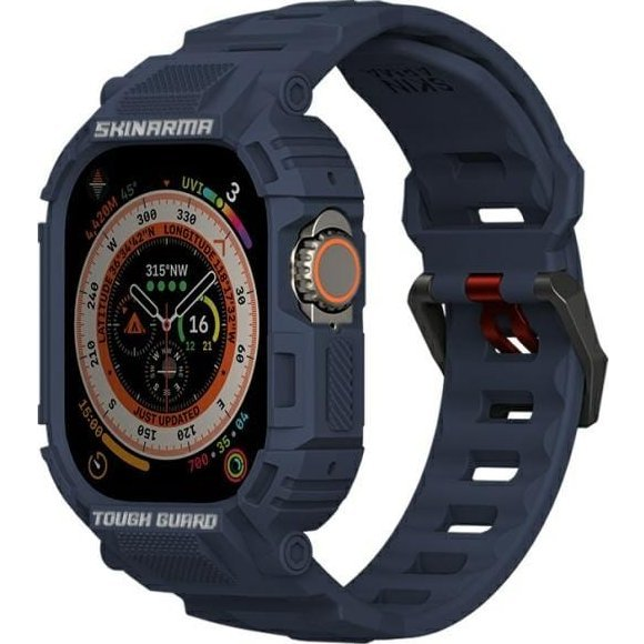 Skinarma Mecha 2in1 Apple Watch 49mm Tok és Szíj - Sötétkék ( )