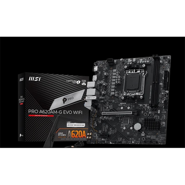 MSI Pro A620AM-G EVO WIFI AMD A620A Sokkel AM5 micro ATX