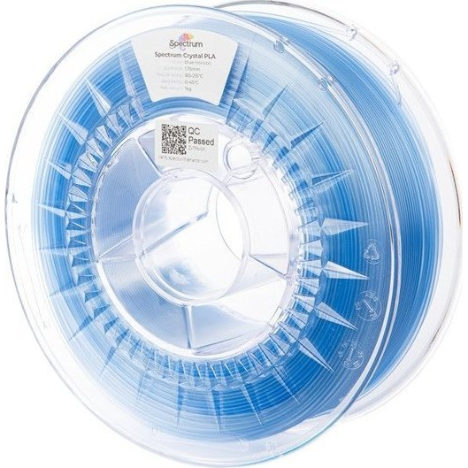 Spectrum Filaments 80887 PLA Crystal 3D nyomtatószál PLA műanyag Megnövelt extrudálási sebesség 1.75 mm 1000 g Blue Horizon, Kék 1 db (SPC-24214)
