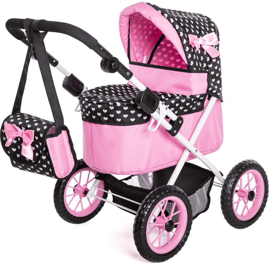 Bayer Design: Trendy kombi játék babakocsi - Fekete/rózsaszín (13060AA)
