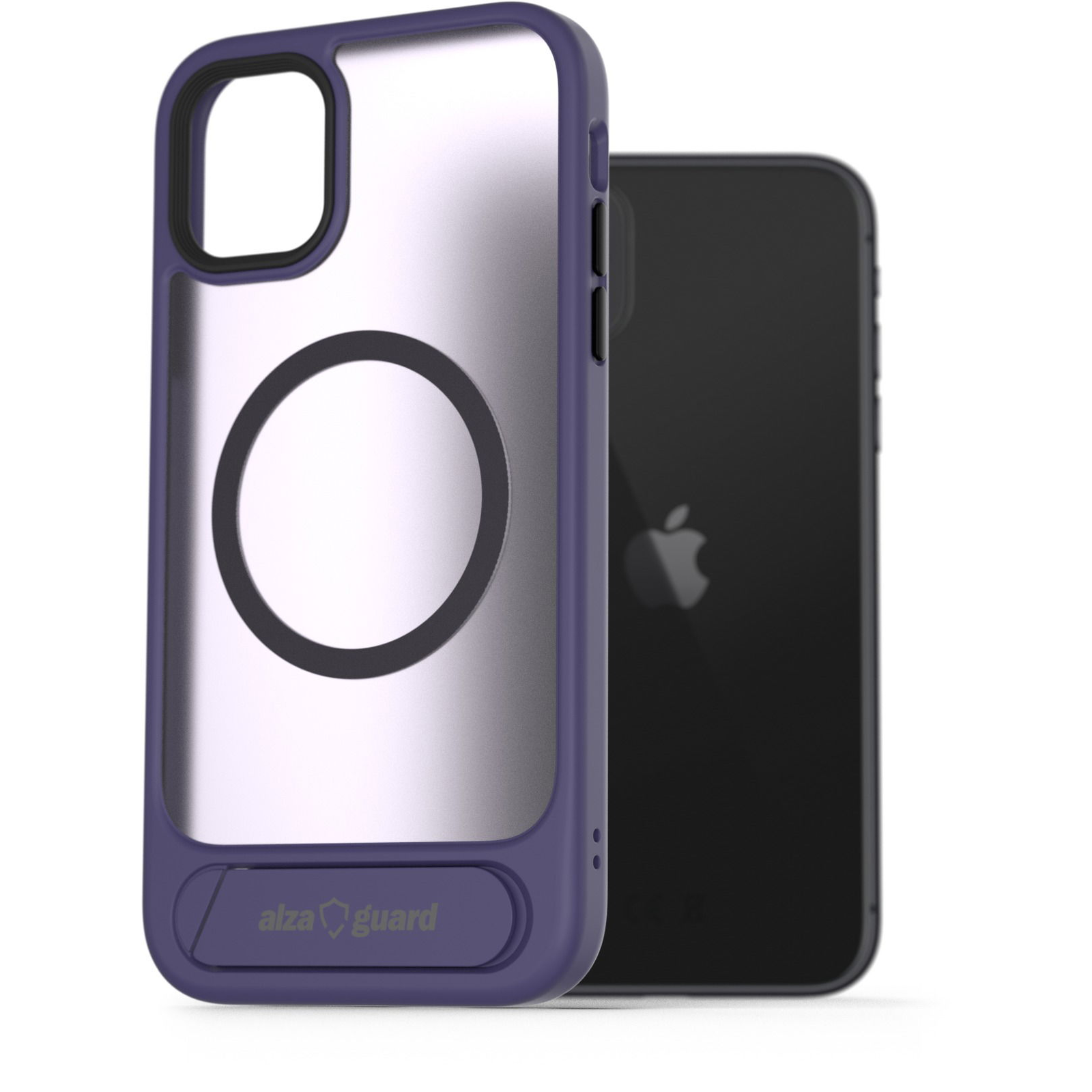 AlzaGuard Matte Case with Stand Compatible with MagSafe for iPhone 11 lila tok (AGD-PCH00011U)