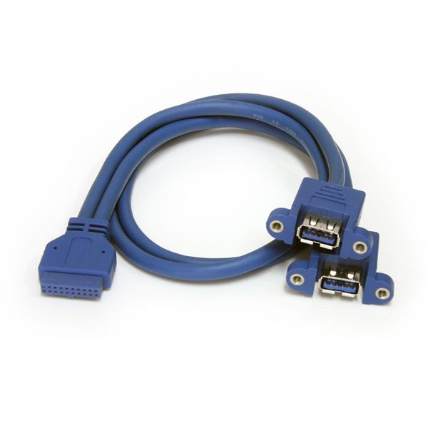 StarTech.com USB3SPNLAFHD tussenstuk voor kabels 2 x USB A IDC Blauw