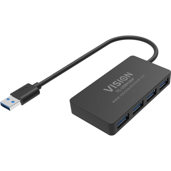 4 x USB 3.0 Anschlusse - 5Gbps - 30 cm Kabel - schwarz