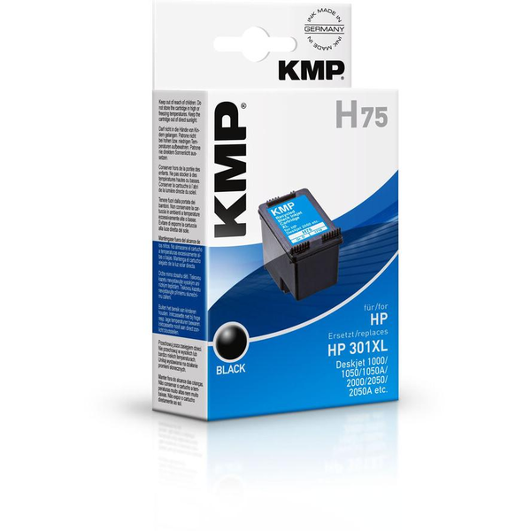 KMP Patrone HP CH563EE Nr.301XL black 600 S. H75 refilled